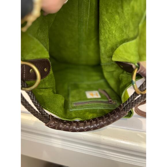Henri Lou Green Y2K seude Hobo Bag  Euc - Picture 8 of 9